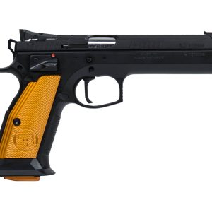 CZ 75 Tactical Sport Pistol - Black | 9mm | 5.23 Barrel | 20rd | Target Sights | Orange Grips