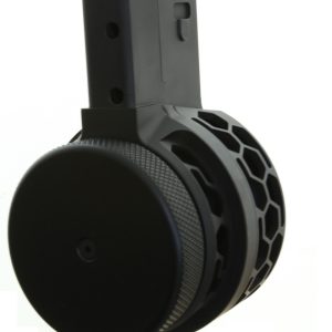 F5 MFG AR-15 .223/5.56 Skeletonized 50 Round Drum Magazine - Black | HEX Pattern
