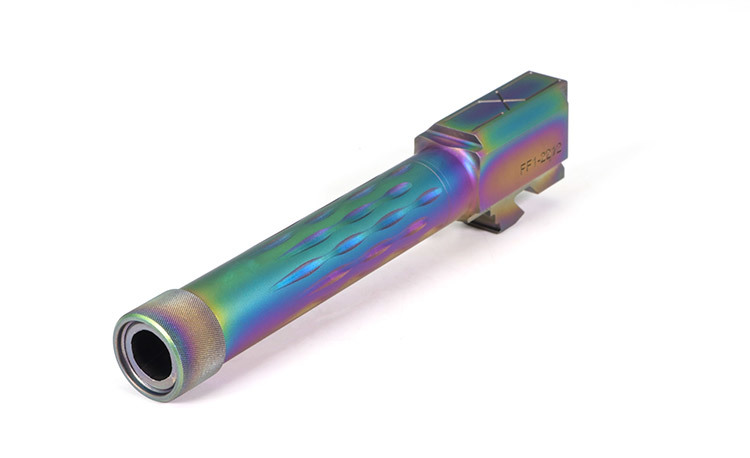 Faxon Firearms Match Series G19 Flame Fluted Barrel 416R - Threaded | Chameleon PVD