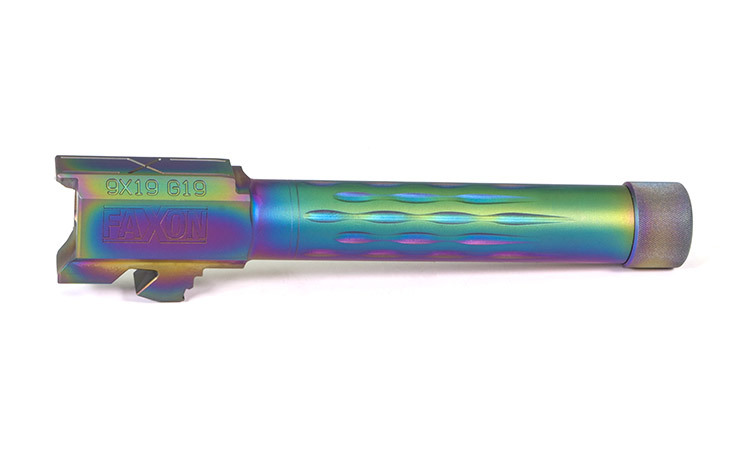 Faxon Firearms Match Series G19 Flame Fluted Barrel 416R - Threaded | Chameleon PVD - Image 4