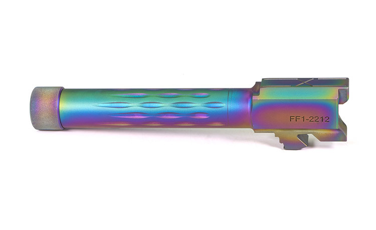 Faxon Firearms Match Series G19 Flame Fluted Barrel 416R - Threaded | Chameleon PVD - Image 5