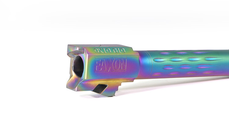 Faxon Firearms Match Series G19 Flame Fluted Barrel 416R - Threaded | Chameleon PVD - Image 6