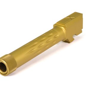 Faxon Firearms Match Series Glock G19 Flame Fluted Barrel 416R - Threaded | TiN (Gold) PVD