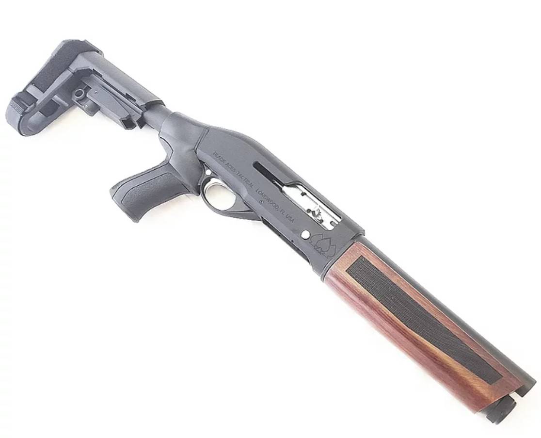 Black Aces Tactical Pro Series S Mini Semi-Auto Shotgun - Walnut | 12ga | 10 Barrel | SBA3 Brace - Image 2