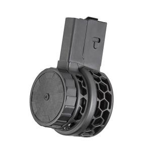X Products X-15 50 Round Drum Magazine for AR-15 & M16 - Black | Skeletonized | Hex Pattern