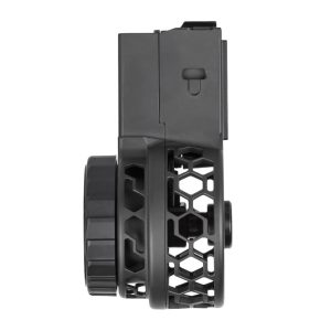 X Products X-15 50 Round Drum Magazine for AR-15 & M16 - Black | Skeletonized | Hex Pattern