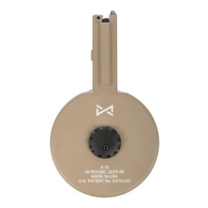 X Products X-15 50 Round Drum Magazine for AR-15 & M16 - FDE