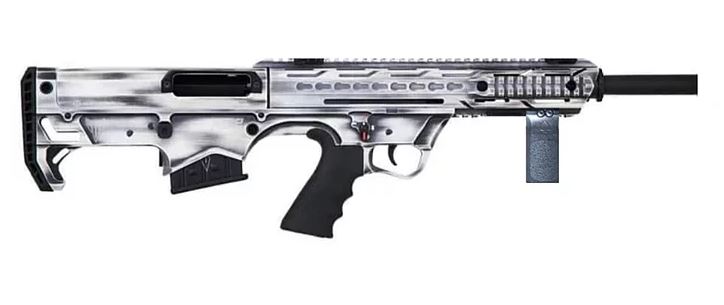 Black Aces Pro Series Bullpup Semi-Auto Shotgun - Distressed White | 12ga | 18.5 Barrel | Barrel Shroud