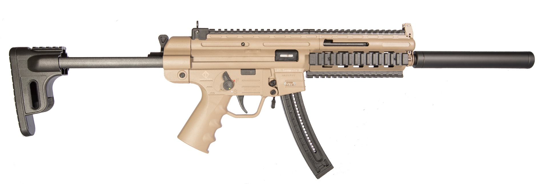 ATI GSG-16 Carbine - FDE | .22LR | 16.25 Barrel | 22rd | Faux Suppressor