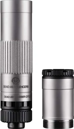 DEAD AIR MOJAVE 9 SILVER MODULAR 9MM SILNCR GMS LOW BACK PRESSURE W/ 1/2-28 PSTN