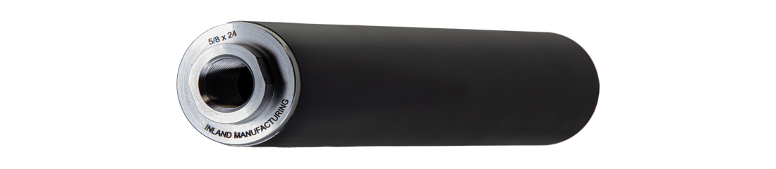 INLAND I-CAN II 7.5" Stainless Steel Black Ceramic 9mm Suppressor, 1/2x28 direct thread base