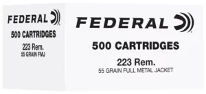 FEDERAL 223 REM 55GR FMJ 500RD/BX 2BX/CS