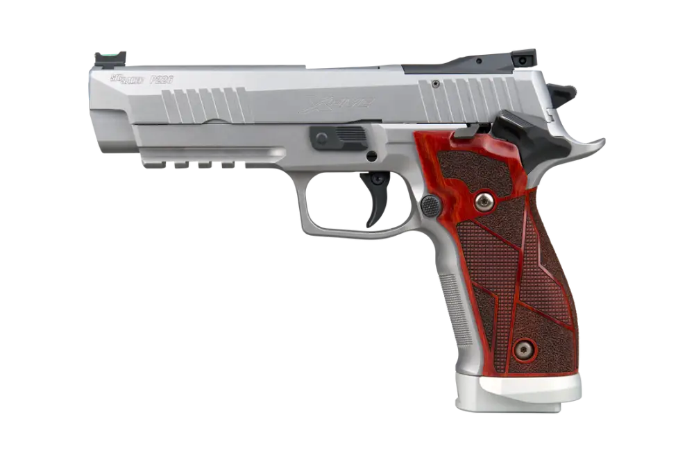SIG SAUER P226 X5 CUSTOM WORKS STAINLESS 9MM PISTOL SAO, WOOD GRIPS 3-20RD MAGS - Image 2