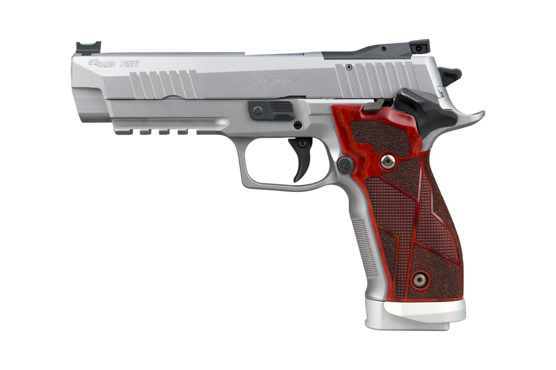 SIG SAUER P226 X5 CUSTOM WORKS STAINLESS 9MM PISTOL SAO, WOOD GRIPS 3-20RD MAGS - Image 3