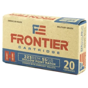 HORNADY FRONTIER 223REM 55GR HP MATCH 20RD BX 500RD CASE