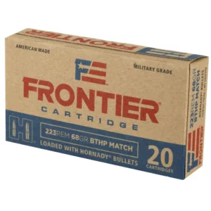 HORNADY FRONTIER 223REM 68GR BTHP 20RD BX 500RD CASE