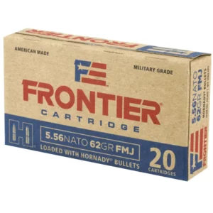 HORNADY FRONTIER 5.56NATO 62GR FMJ 20RD BX 500RD CASE
