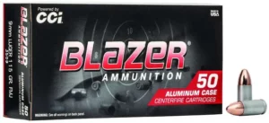 CCI 9MM LUGER 115 GR FMJ BLAZER 50 RD/BX 20 BX/CS