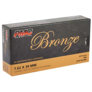 PMC 7.62 X 39 123GRS FMJ 20RD BX 500RD CASE