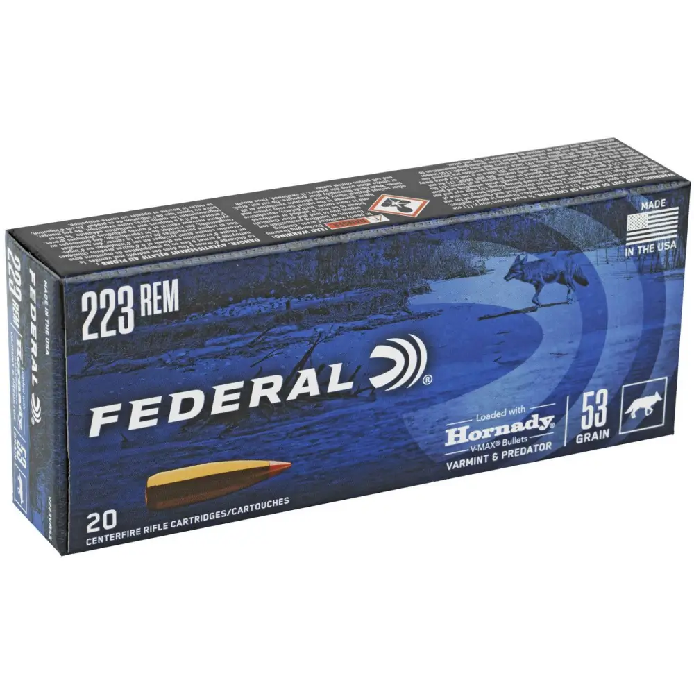 FEDERAL 223 REM 53GR HORNADY V-MAX 20 RD/BX 10 BX/CS