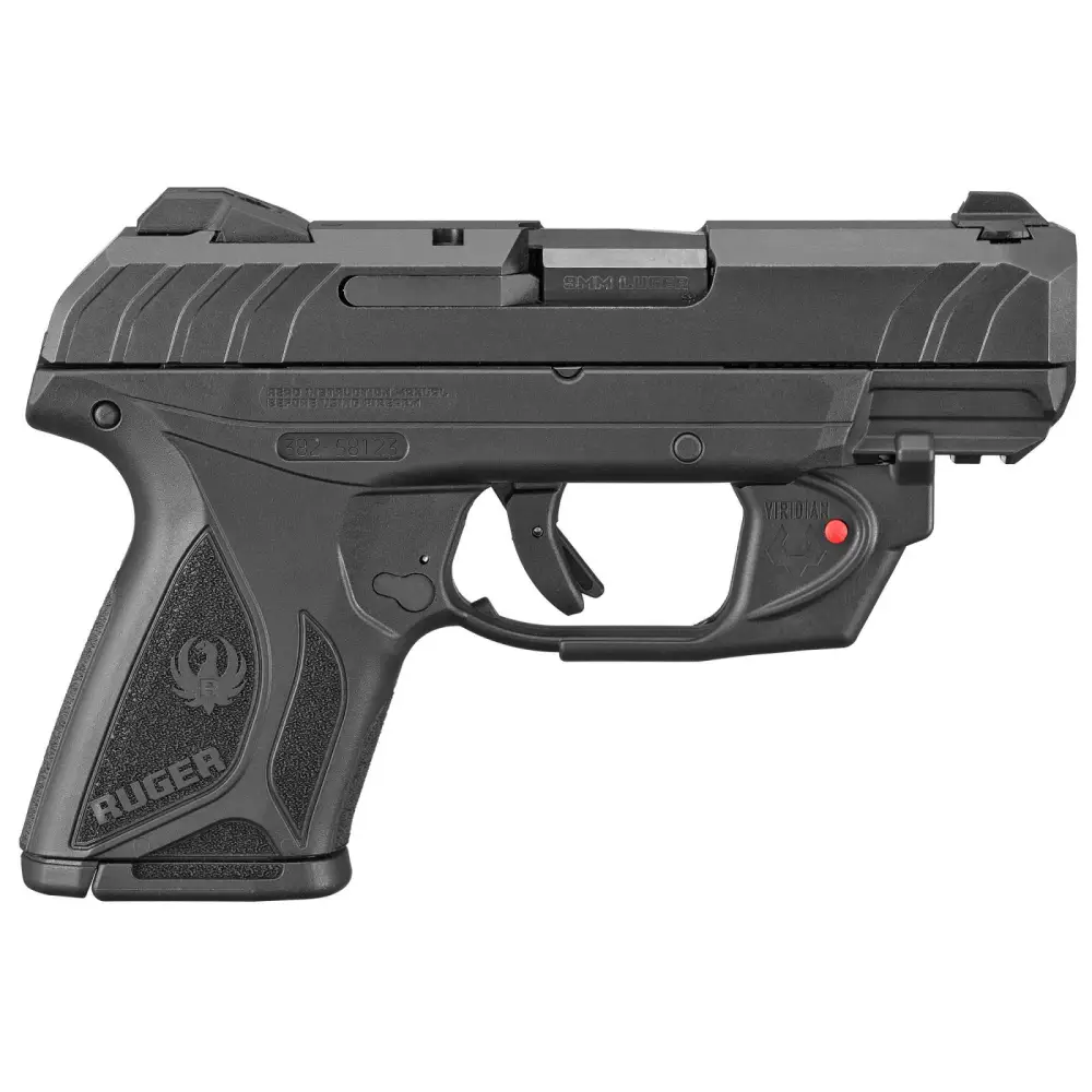 RUGER SECURITY-9MM 3.4" PSTL BLK/BLK 10+1 MS W/ VIR LSR