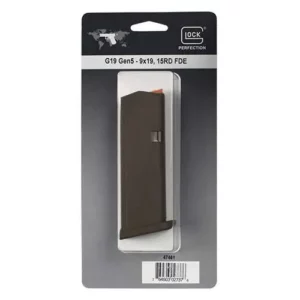GLOCK GEN5 MAG G19 15rd (FDE floor plate FDE, follower orange) Pkg