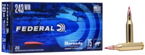 FEDERAL 243 WIN 75GR HORNADY V-MAX 20 RD/BX 10 BX/CS