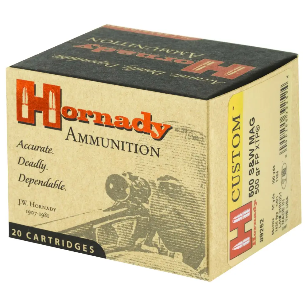 HORNADY CUSTOM 500SW NAG 500G FP XTP 20RD BX 200RD CASE - Image 2