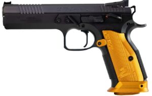 CZ TS 2 ORANGE PISTOL 9MM BLACK/ORANGE BULL BARREL, MAGWELL 2-20RD MAGS