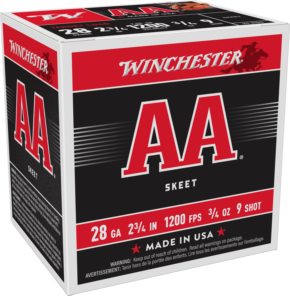 WINCHESTER AA 28GA 2-3/4" 3/4OZ #9SHOT 25RD BOX 250RD CASE