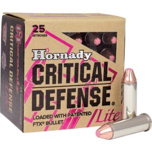 HORNADY CRITICAL DEFENSE 9MM LUGER LITE 100GR FTX 25RD BX 250RD CASE