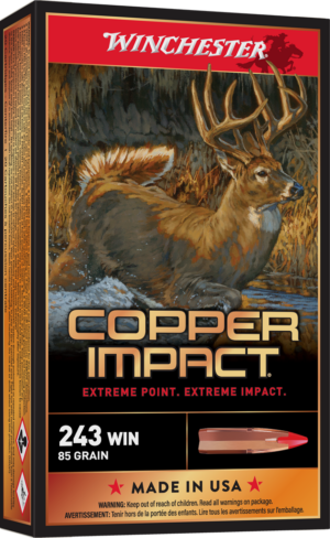 WINCHESTER COPPER IMPACT 243WIN 85G LD FRE 20RD BX 200RD CASE