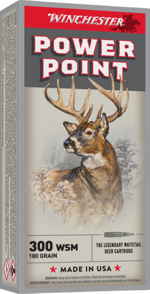 WINCHESTER SUPER X POWER POINT 300WSM 180GR 20RD BX 200RD CASE