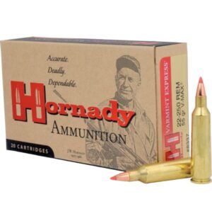 HORNADY VARMINT EXPRESS 22-250 55GR V-MAX 20RD BX 200RD CASE