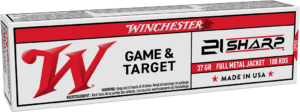 WINCHESTER USA 21 SHARP 37GR FMJ 100RD BX 2000RD CASE