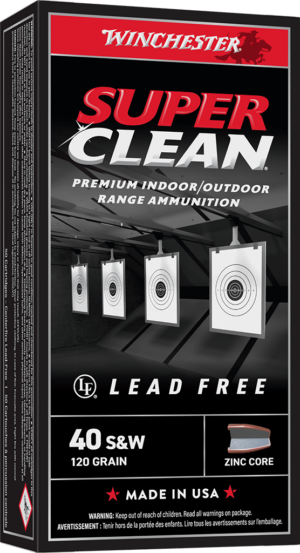 WINCHESTER 40 S&W SUPER CLEAN TARGET FMJ 120 GR 50 RD/BX 10 BX/CS